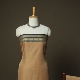 Brown - Dharwad Woven Mercerised Cotton 3pc Unstitched Dress Material Suit Set 67