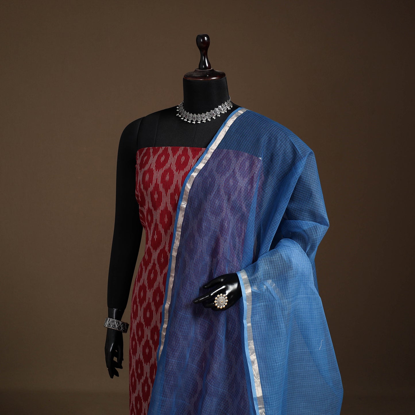 Plain Double Shade Cotton Kota Doria Dupatta 11