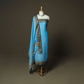 Blue - Dharwad Woven Mercerised Cotton 3pc Unstitched Dress Material Suit Set 69