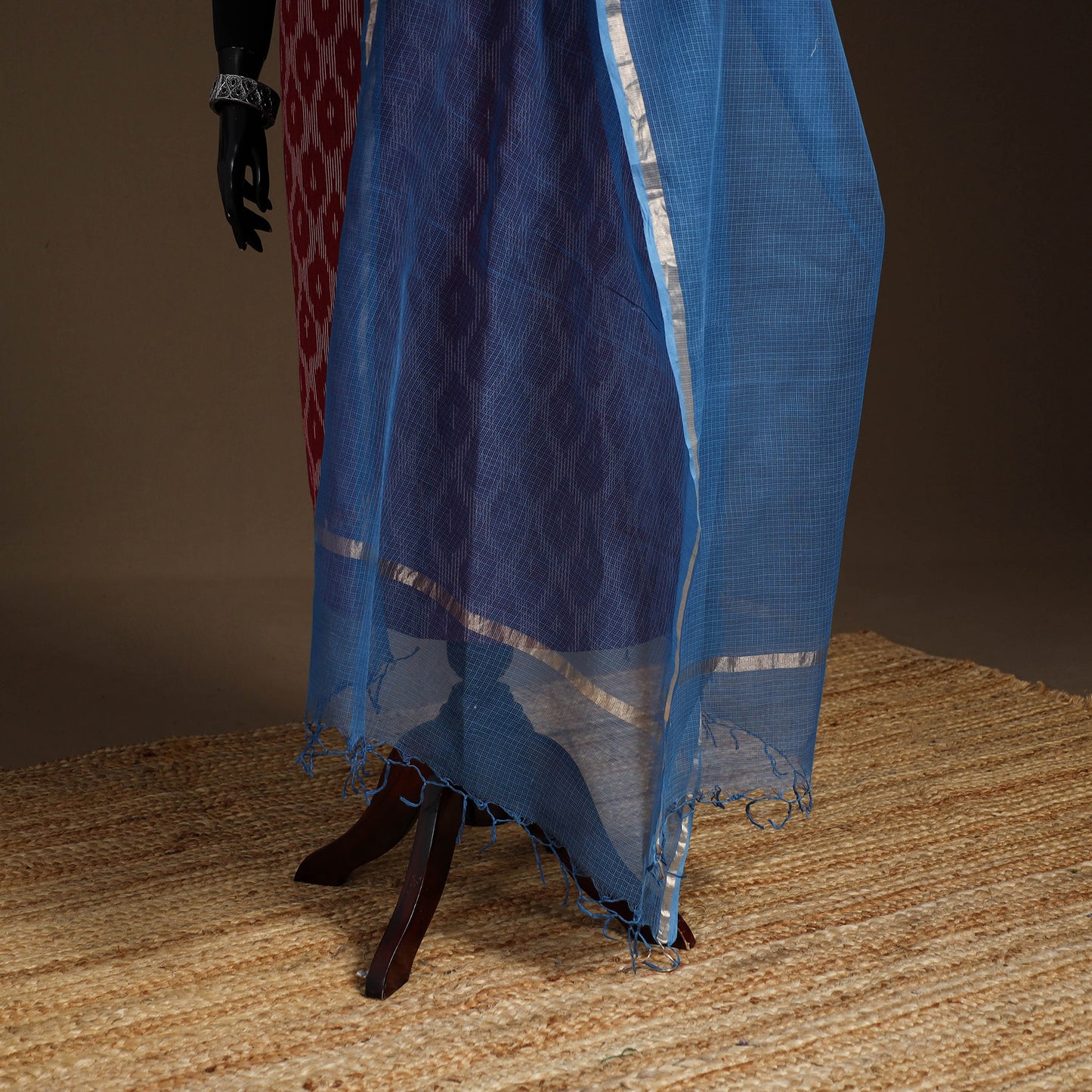 Plain Double Shade Cotton Kota Doria Dupatta 11