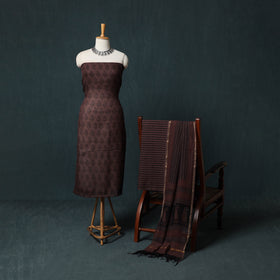 Bagh Hand Block Print Natural Dyed Kota Doria Cotton 3pc Unstitched Dress Material Suit Set 37
