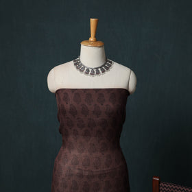 Bagh Hand Block Print Natural Dyed Kota Doria Cotton 3pc Unstitched Dress Material Suit Set 37