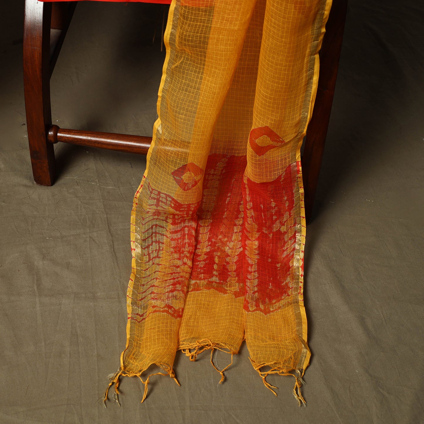 Kota Doria Cotton Shibori Tie-Dye 3pc Unstitched Dress Material 16