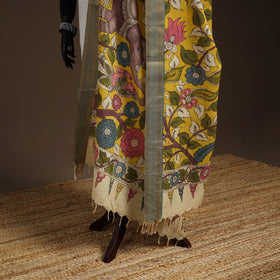 Srikalahasti Pen Work Kalamkari Bangalore Silk Figure Handpainted Dupatta 52
