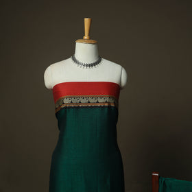 Green - Dharwad Woven Mercerised Cotton 3pc Unstitched Dress Material Suit Set 72
