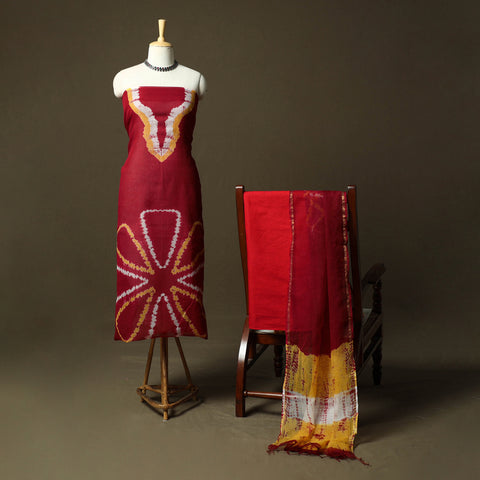 Kota Doria Cotton Shibori Tie-Dye 3pc Unstitched Dress Material 20