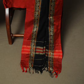 Black - Dharwad Woven Mercerised Cotton 3pc Unstitched Dress Material Suit Set 75
