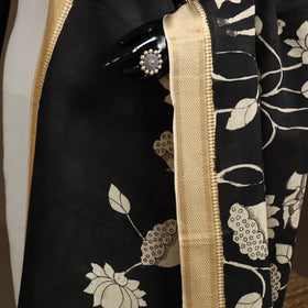 Srikalahasti Pen Work Kalamkari Bangalore Silk Figure Handpainted Dupatta 58