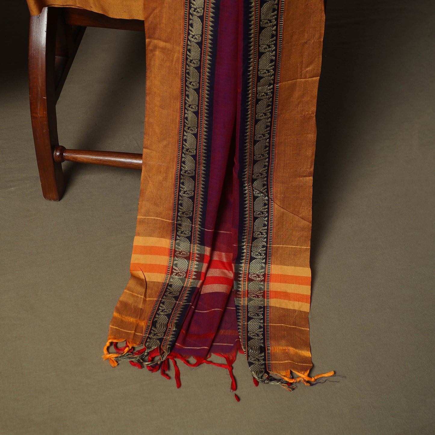 Red - Dharwad Woven Mercerised Cotton 3pc Unstitched Dress Material Suit Set 76