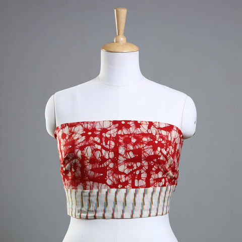 Red - Hand Batik Printed Cotton Blouse Piece