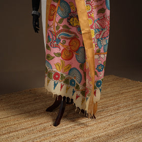 Srikalahasti Pen Work Kalamkari Bangalore Silk Figure Handpainted Dupatta 61