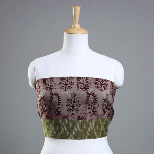 Brown - Hand Batik Printed Cotton Blouse Piece
