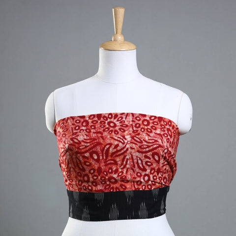 Red - Hand Batik Printed Cotton Blouse Piece