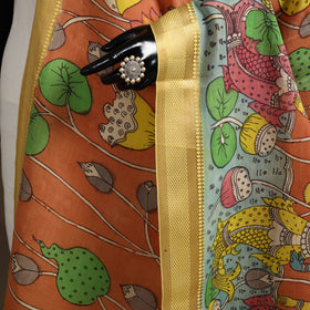 Srikalahasti Pen Work Kalamkari Bangalore Silk Figure Handpainted Dupatta 62