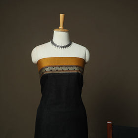 Black - Dharwad Woven Mercerised Cotton 3pc Unstitched Dress Material Suit Set 78