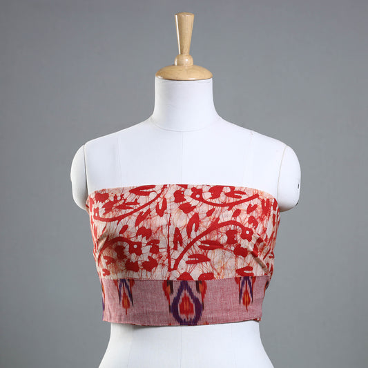 Red - Hand Batik Printed Cotton Blouse Piece