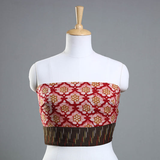 Maroon - Hand Batik Printed Cotton Blouse Piece