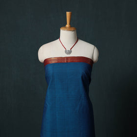 Mangalagiri Handwoven 2pc Cotton Unstitched Dress Material Kurta Set with Jewellery 03