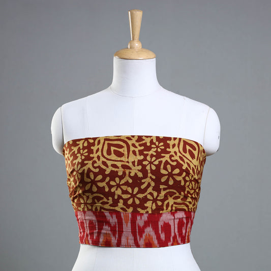 Brown - Hand Batik Printed Cotton Blouse Piece