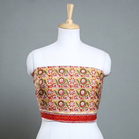 Buy Zardozi Hand Embroidered Sanganeri Cotton Blouse Piece 