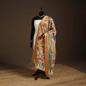 Srikalahasti Pen Work Kalamkari Bangalore Silk Figure Handpainted Dupatta 65