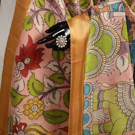 Srikalahasti Pen Work Kalamkari Bangalore Silk Figure Handpainted Dupatta 65