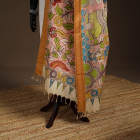 Srikalahasti Pen Work Kalamkari Bangalore Silk Figure Handpainted Dupatta 65