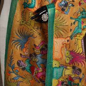 Srikalahasti Pen Work Kalamkari Bangalore Silk Figure Handpainted Dupatta 66