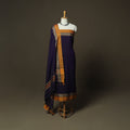 Orange - Purple - Dharwad Woven Mercerised Cotton 3pc Unstitched Dress Material Suit Set 81