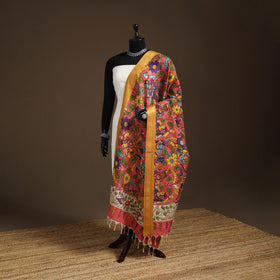 Srikalahasti Pen Work Kalamkari Bangalore Silk Figure Handpainted Dupatta 69