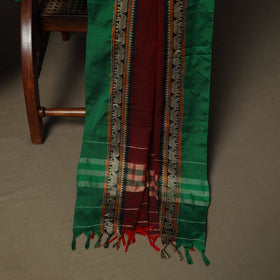 Maroon - Dharwad Woven Mercerised Cotton 3pc Unstitched Dress Material Suit Set 83