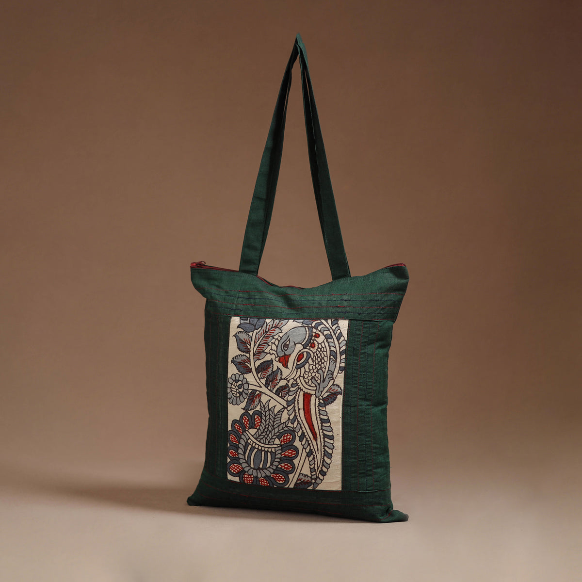 Srikalahasti Handpainted Kalamkari Shoulder Bag by Dwarka Plus 02