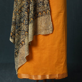 Mangalagiri Handwoven 2pc Cotton Unstitched Dress Material Kurta Set with Jewellery 10