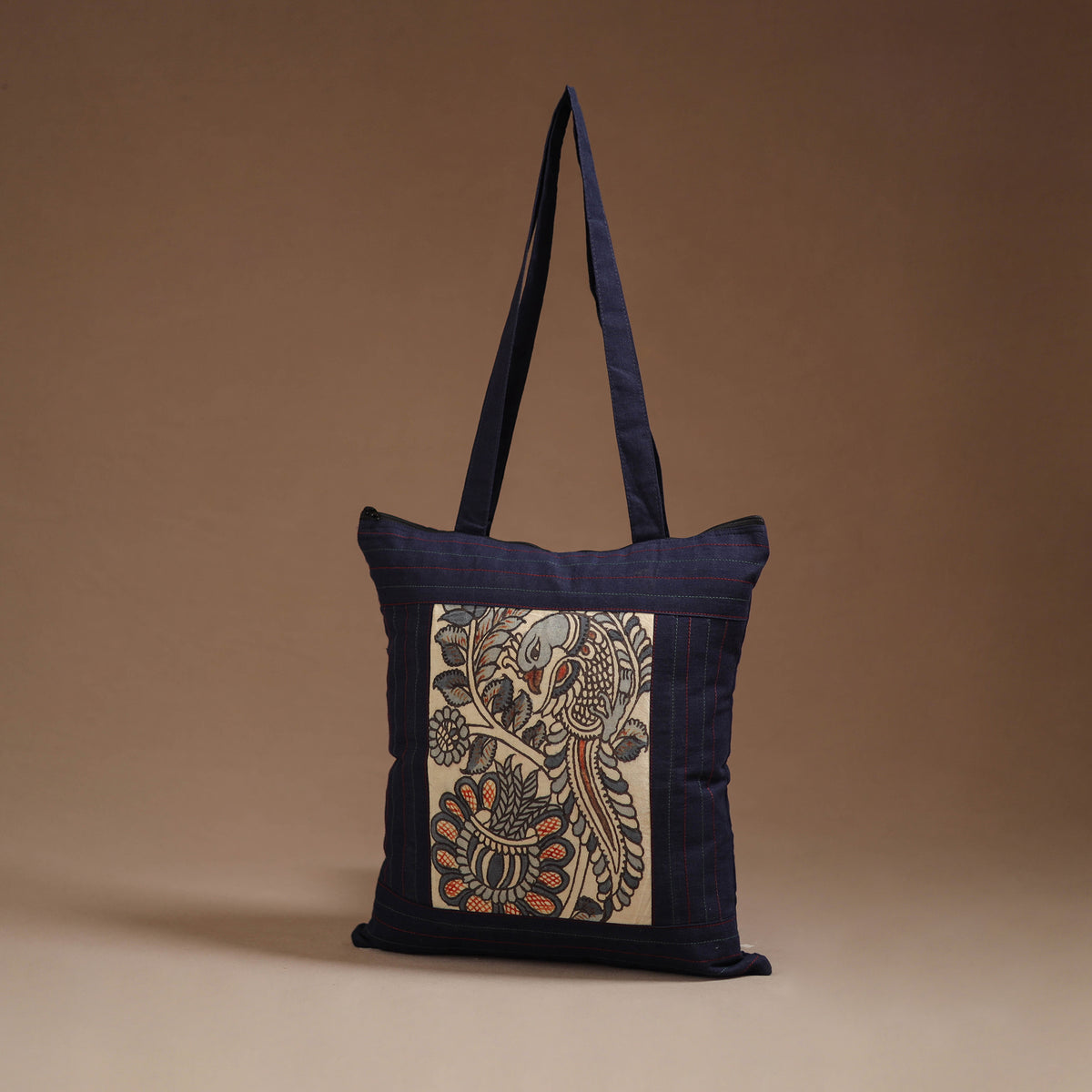 Srikalahasti Handpainted Kalamkari Shoulder Bag by Dwarka Plus 03