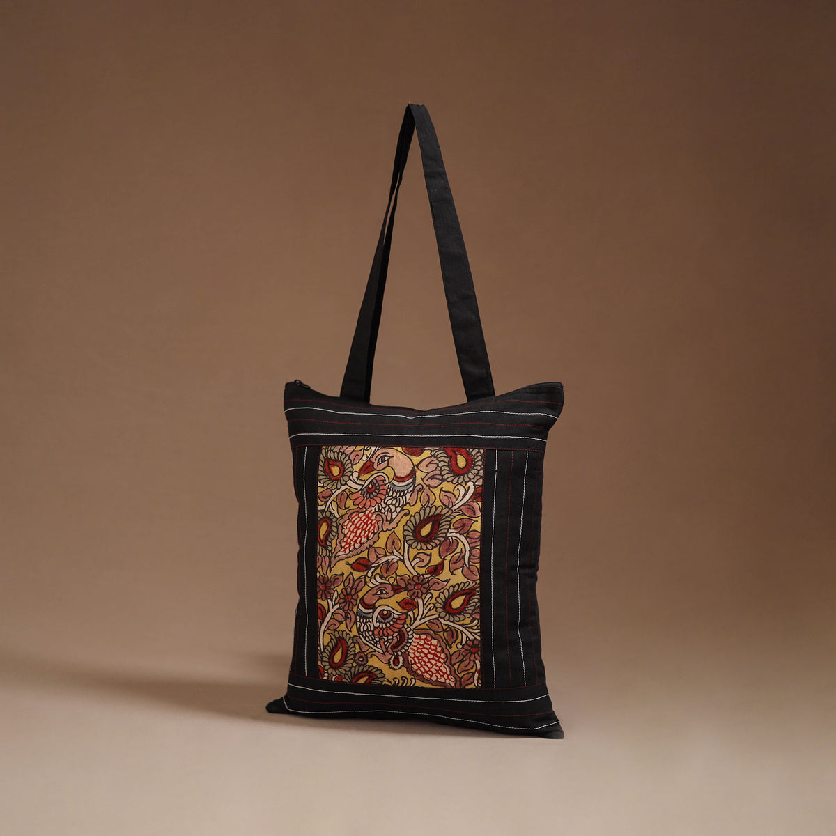 Srikalahasti Handpainted Kalamkari Shoulder Bag by Dwarka Plus 05