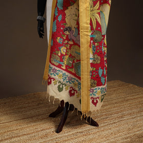 Srikalahasti Pen Work Kalamkari Bangalore Silk Figure Handpainted Dupatta 73