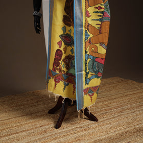 Srikalahasti Pen Work Kalamkari Bangalore Silk Figure Handpainted Dupatta 75