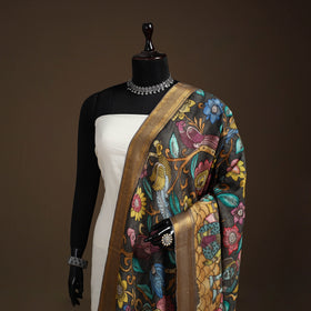 Srikalahasti Pen Work Kalamkari Bangalore Silk Figure Handpainted Dupatta 76