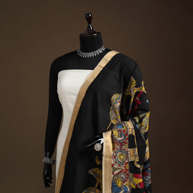 Srikalahasti Pen Work Kalamkari Bangalore Silk Figure Handpainted Dupatta 77