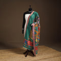 Srikalahasti Pen Work Kalamkari Bangalore Silk Figure Handpainted Dupatta 78