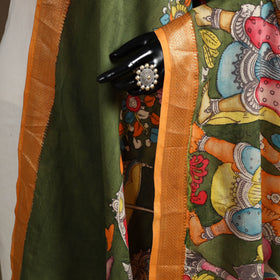 Srikalahasti Pen Work Kalamkari Bangalore Silk Figure Handpainted Dupatta 79