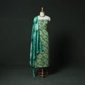 Green - Bagru Vanaspati Block Print Modal Silk Lace Handwork 2pc Unstitched Dress Material Kurta Set 15