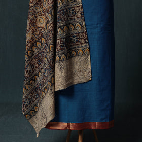 Mangalagiri Handwoven 2pc Cotton Unstitched Dress Material Kurta Set with Jewellery 16