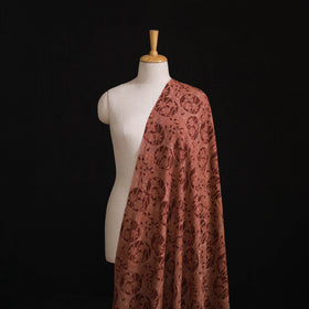 Handwoven Merino Wool Pedana Kalamkari Hand Block Print Natural Dyed Fabric 23