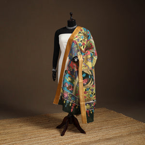 Srikalahasti Pen Work Kalamkari Bangalore Silk Figure Handpainted Dupatta 81