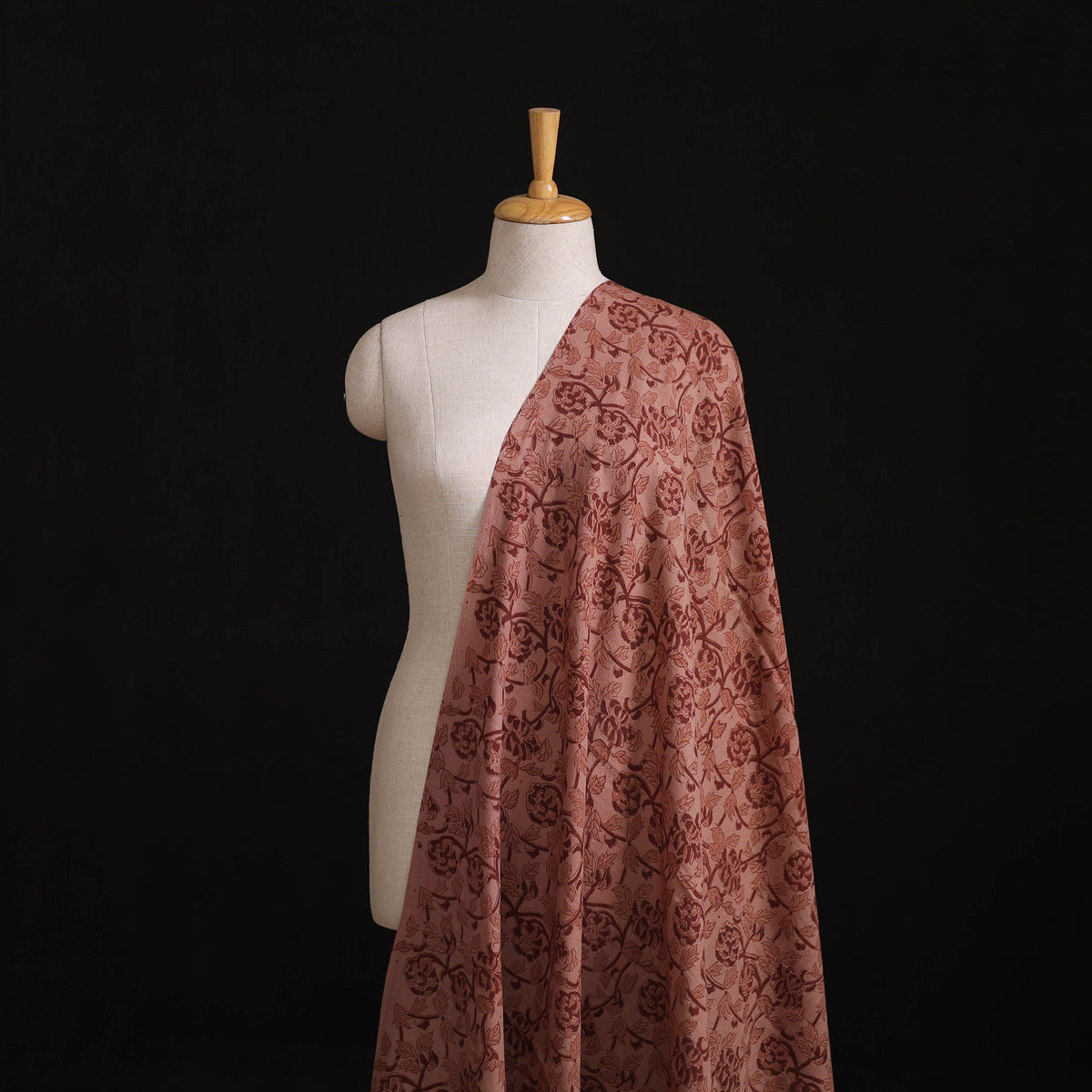 Handwoven Merino Wool Pedana Kalamkari Hand Block Print Natural Dyed Fabric 02