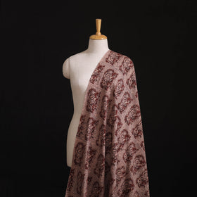 Handwoven Merino Wool Pedana Kalamkari Hand Block Print Natural Dyed Fabric 06