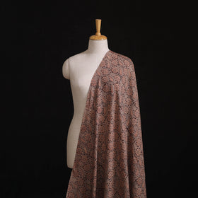 Handwoven Merino Wool Pedana Kalamkari Hand Block Print Natural Dyed Fabric 07