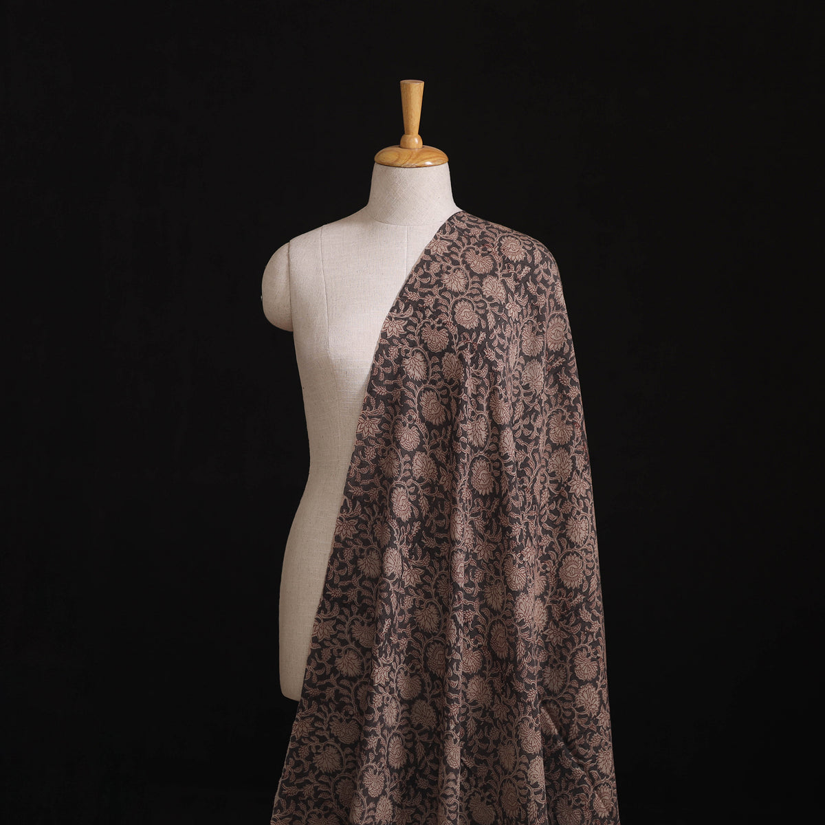 Handwoven Merino Wool Pedana Kalamkari Hand Block Print Natural Dyed Fabric 12