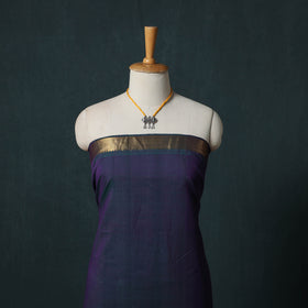 Mangalagiri Handwoven 2pc Cotton Unstitched Dress Material Kurta Set with Jewellery 19